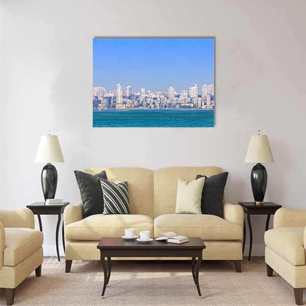 Mumbai skyline view from Marine Drive in Mumbai Multi Panel Canvas Wall Art