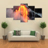 lava into the ocean, Hawaii, Big Island multi panel canvas wall art