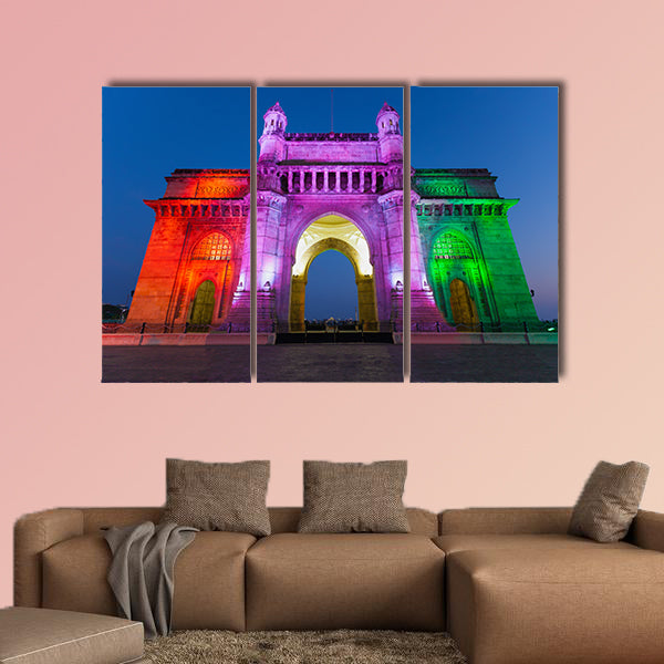 Gateway of India in Mumbai city in India multi panel canvas wall art