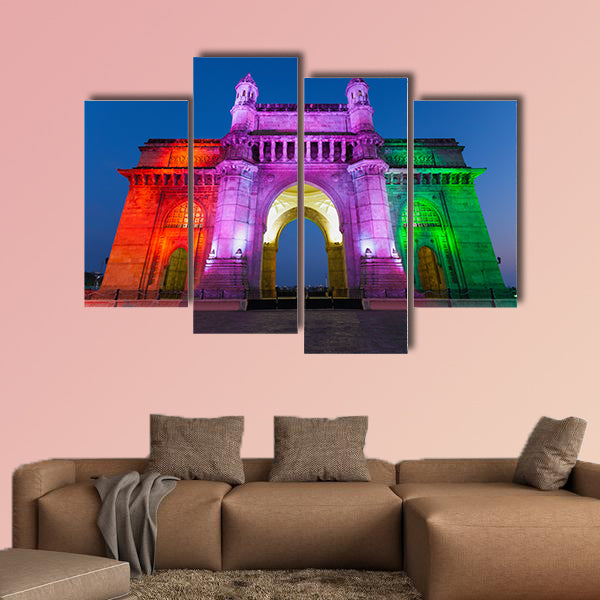 Gateway of India in Mumbai city in India multi panel canvas wall art