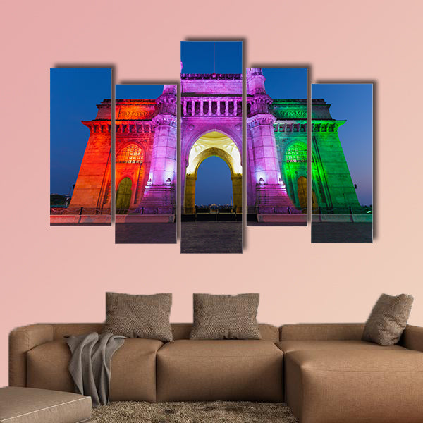 Gateway of India in Mumbai city in India multi panel canvas wall art