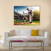 Professional baseball players on the grand arena Multi panel canvas wall art