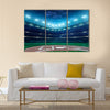 Professional baseball grand arena in the night Multi panel canvas wall art