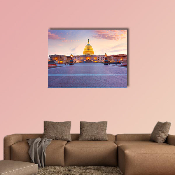 Capitol building Washington DC sunset at US congress canvas wall art