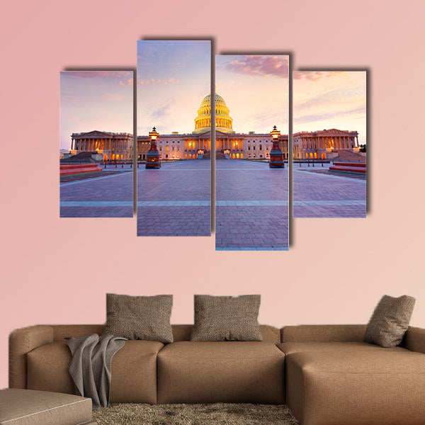 Capitol building Washington DC sunset at US congress canvas wall art