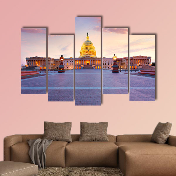 Capitol building Washington DC sunset at US congress canvas wall art