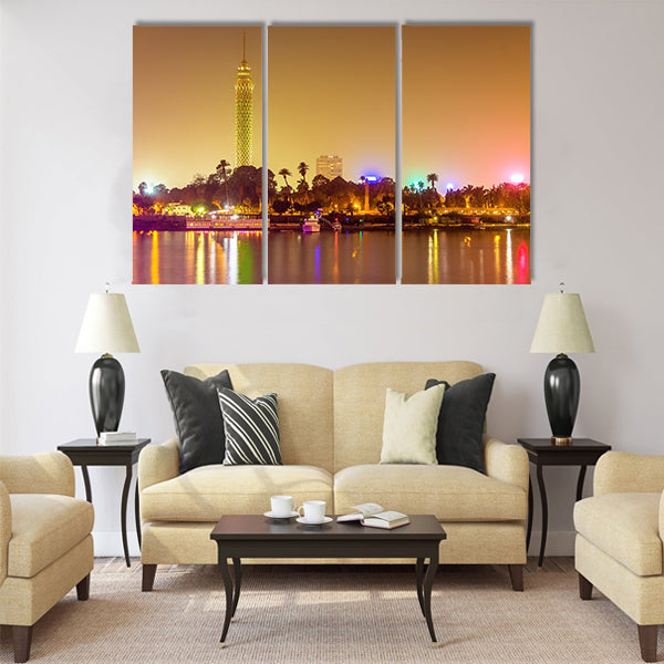 View of the Cairo tower Multi panel canvas wall art