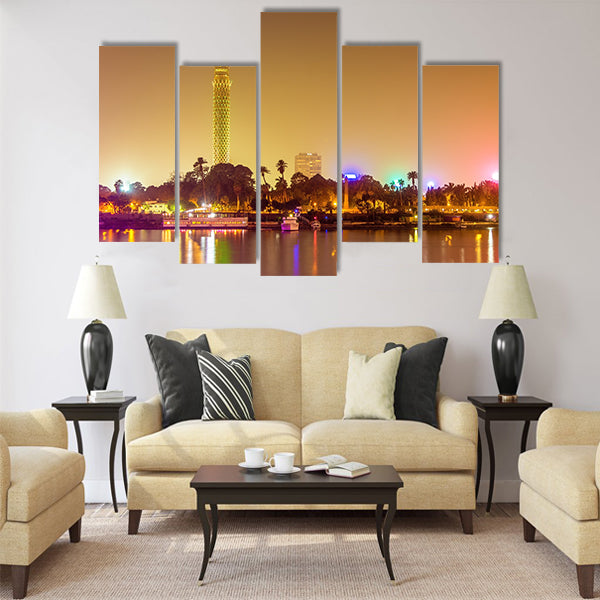 View of the Cairo tower Multi panel canvas wall art