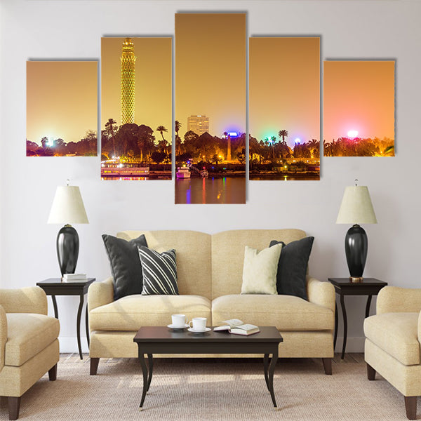 View of the Cairo tower Multi panel canvas wall art