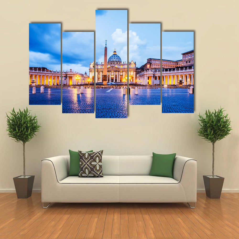 St Peter Basilica in the Vatican of Rome Italy Multi panel canvas wall art