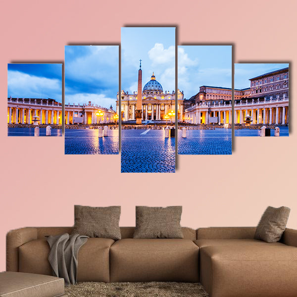 St. Peter Basilica in the Vatican of Rome, Italy multi panel canvas wall art