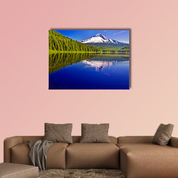 Beautiful Trillium Lake and Mt Hood Multi panel canvas wall art