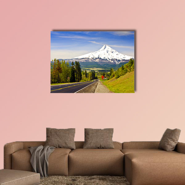 Mt Hood from a Road at Hood River Multi panel canvas wall art