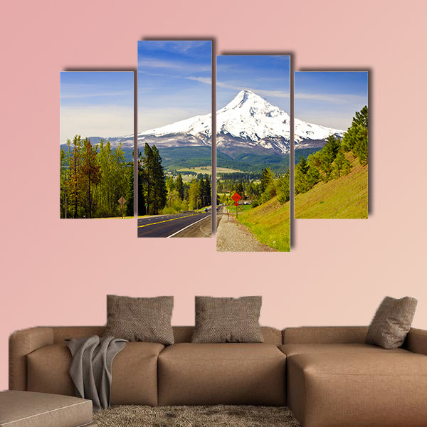 Mt Hood from a Road at Hood River multi panel canvas wall art