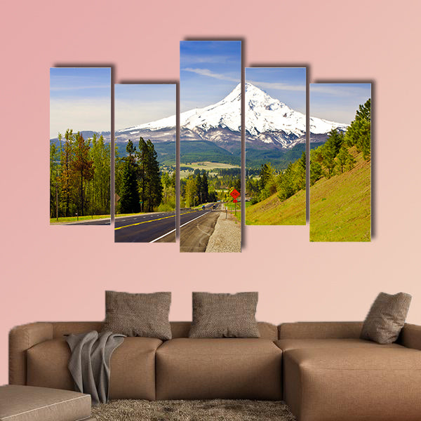 Mt Hood from a Road at Hood River multi panel canvas wall art