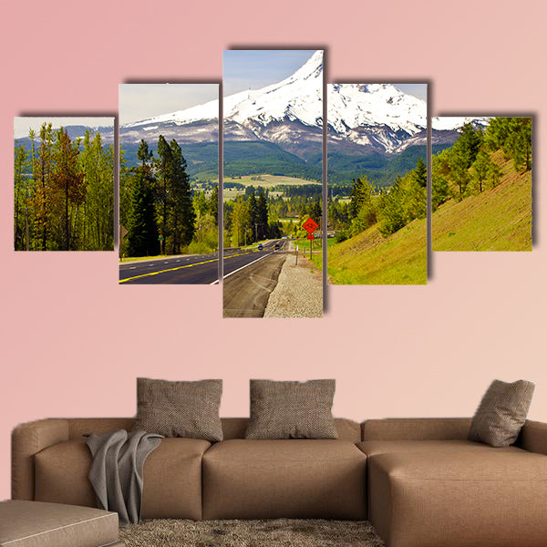 Mt Hood from a Road at Hood River multi panel canvas wall art