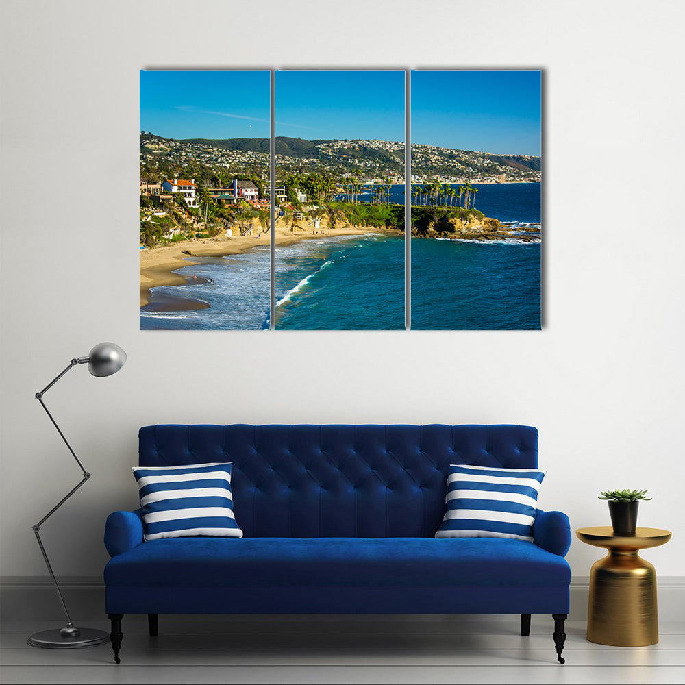 View of the Pacific Coast from Crescent Bay Point Park, in Laguna Beach, California multi panel canvas wall art
