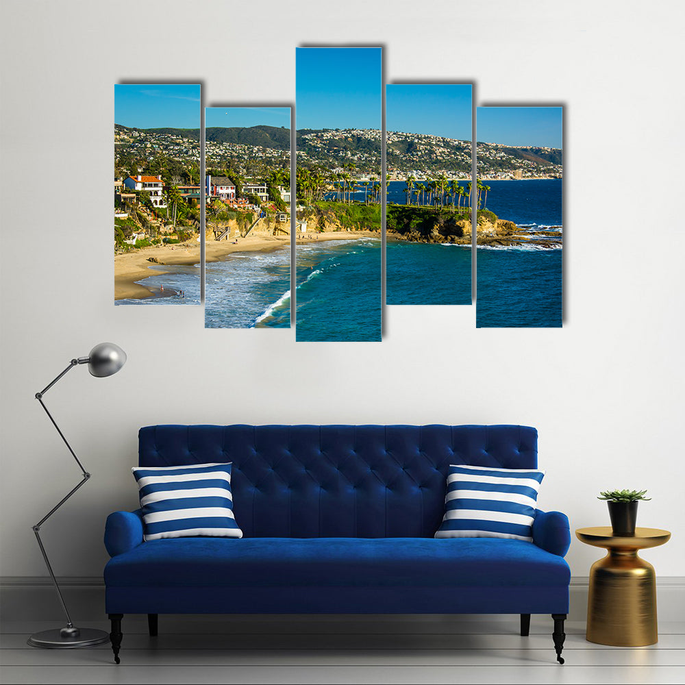View of the Pacific Coast from Crescent Bay Point Park, in Laguna Beach, California multi panel canvas wall art