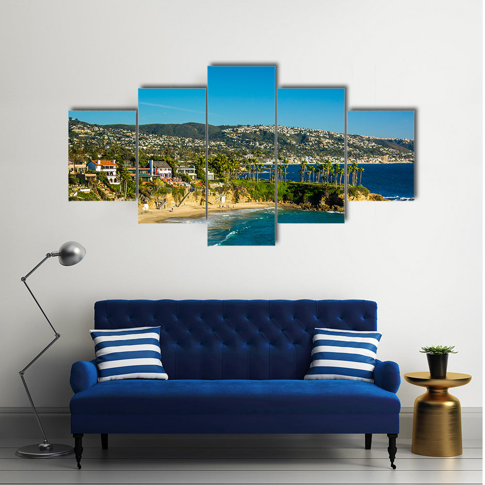 View of the Pacific Coast from Crescent Bay Point Park, in Laguna Beach, California multi panel canvas wall art
