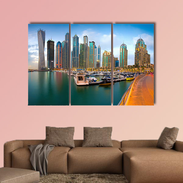Dubai Marina multi panel canvas wall art