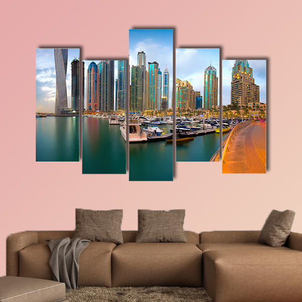 Dubai Marina multi panel canvas wall art