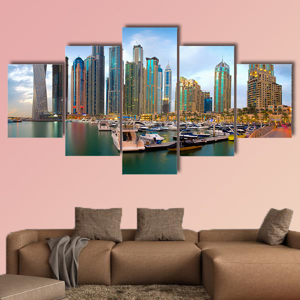 Dubai Marina multi panel canvas wall art
