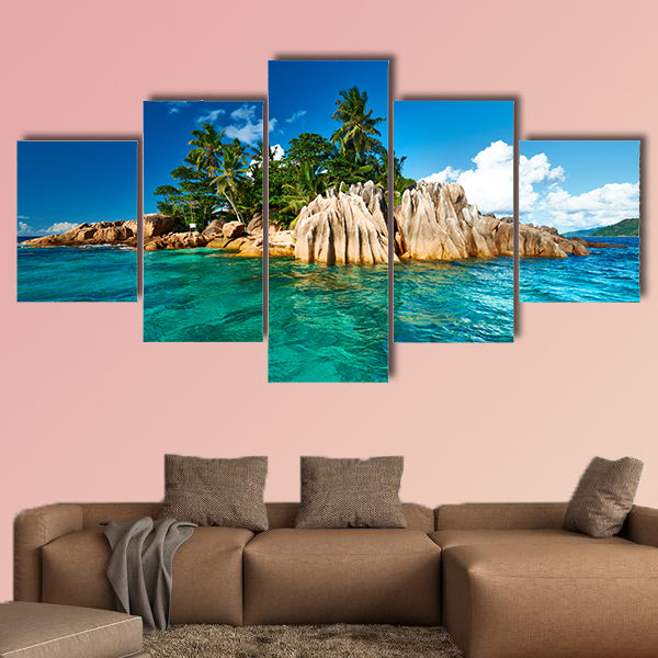 Beautiful St. Pierre Island at Seychelles multi panel canvas wall art