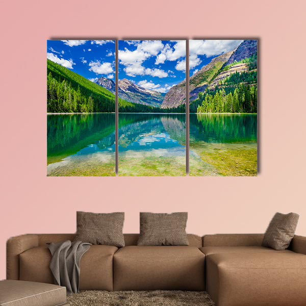 Avalanche Lake in Glacier National Park, Montana Multi panel canvas wall art