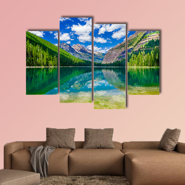 Avalanche Lake in Glacier National Park, Montana Multi panel canvas wall art