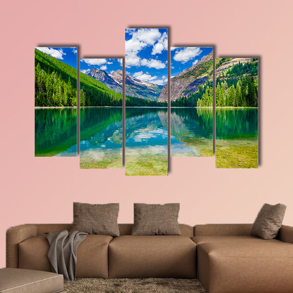 Avalanche Lake in Glacier National Park, Montana Multi panel canvas wall art