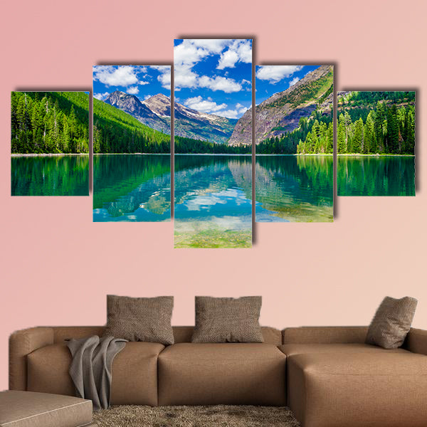 Avalanche Lake in Glacier National Park, Montana Multi panel canvas wall art