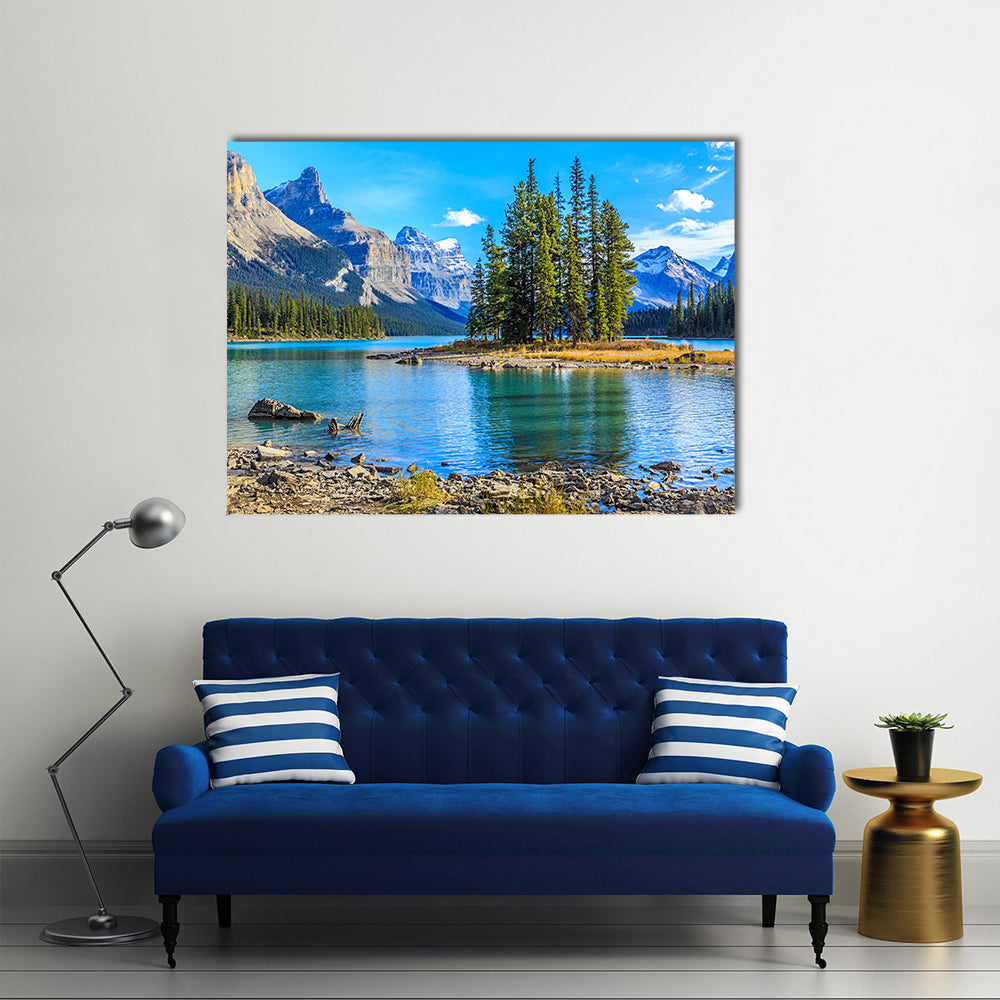 Beautiful Maligne Lake In The Spirit Land, Multi Panel Canvas Wall Art