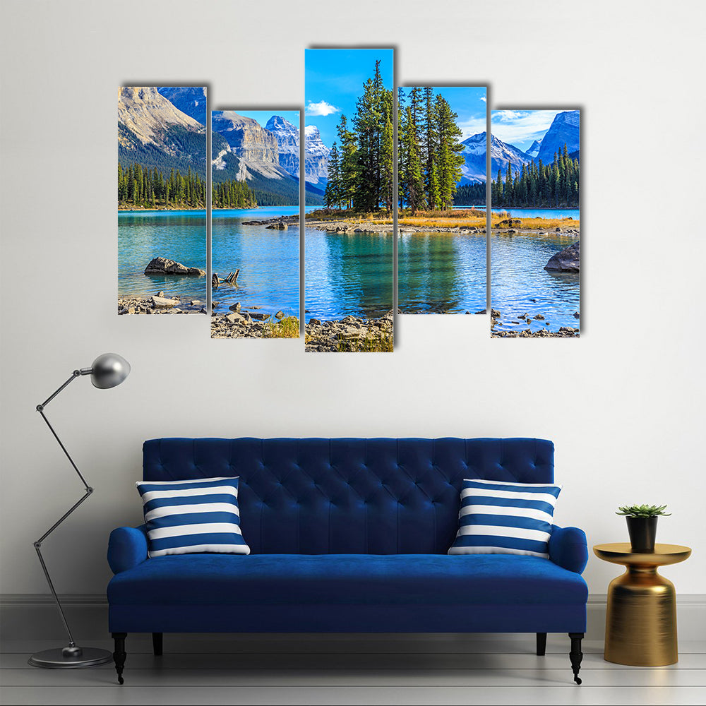 Beautiful Maligne Lake In The Spirit Land, Multi Panel Canvas Wall Art