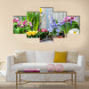 Gardener planting spring flower Multi panel canvas wall art