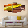 Tennis ball on a tennis court Multi panel canvas wall art