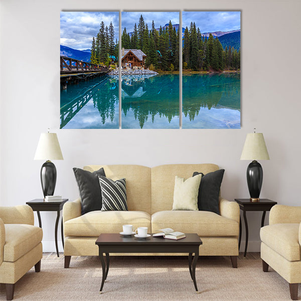 Amazing Emerald lake multi panel canvas wall art