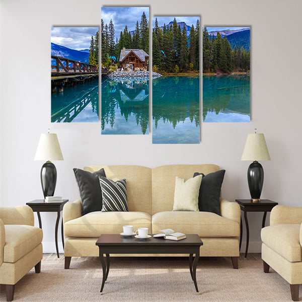 Amazing Emerald lake multi panel canvas wall art