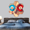 Cups of coffee with heart shape hexagonal canvas wall art