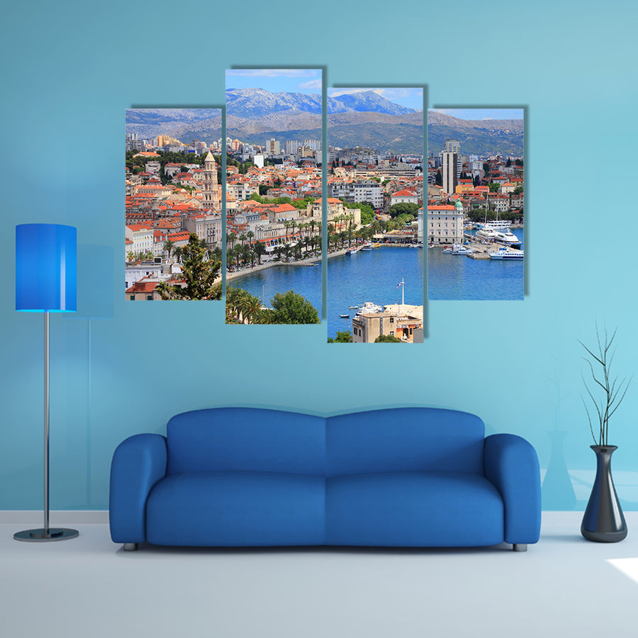 Scene Of Split Beauty With Shipping Bodies, Multi Panel Canvas Wall Art