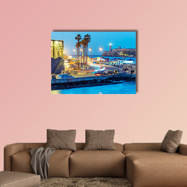 Night falling in Old Havana multi panel canvas wall art