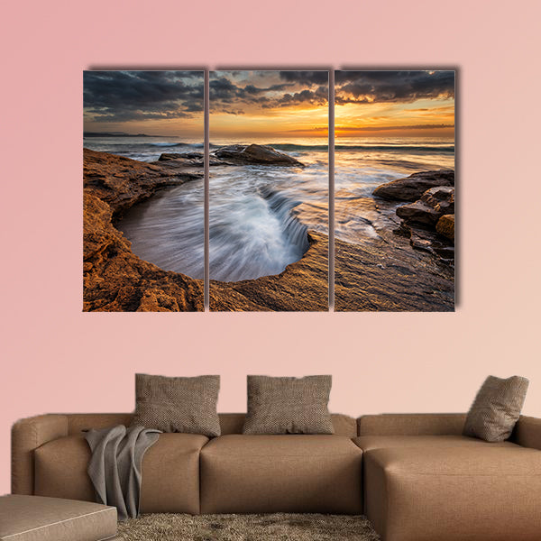 Magnificent sea sunrise at the Black Sea multi panel canvas wall art