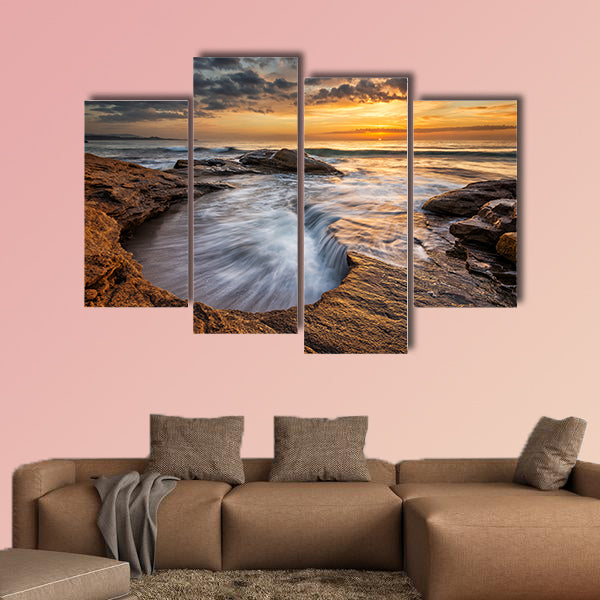 Magnificent sea sunrise at the Black Sea multi panel canvas wall art