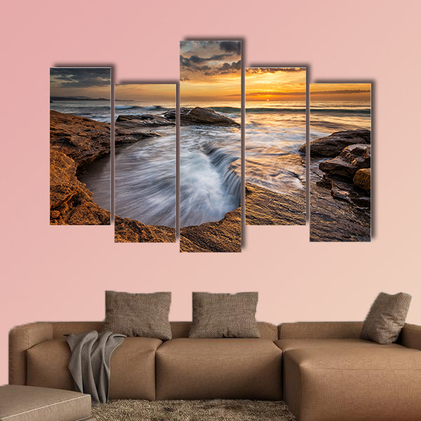 Magnificent sea sunrise at the Black Sea multi panel canvas wall art