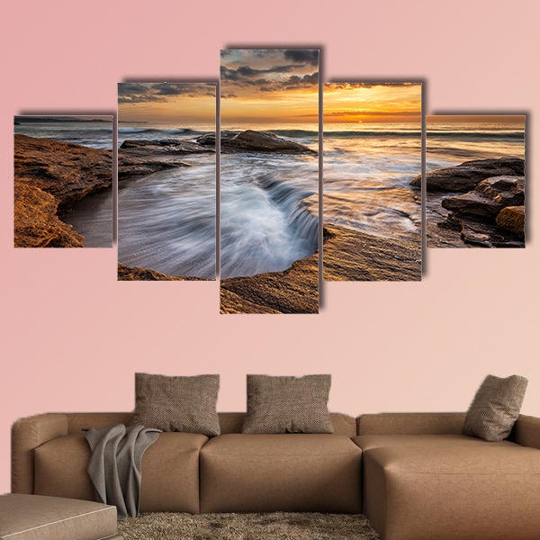 Magnificent sea sunrise at the Black Sea multi panel canvas wall art