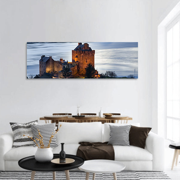 Eilean Donan Castle, near to Dornie at the Scottish Highlands panoramic canvas wall art
