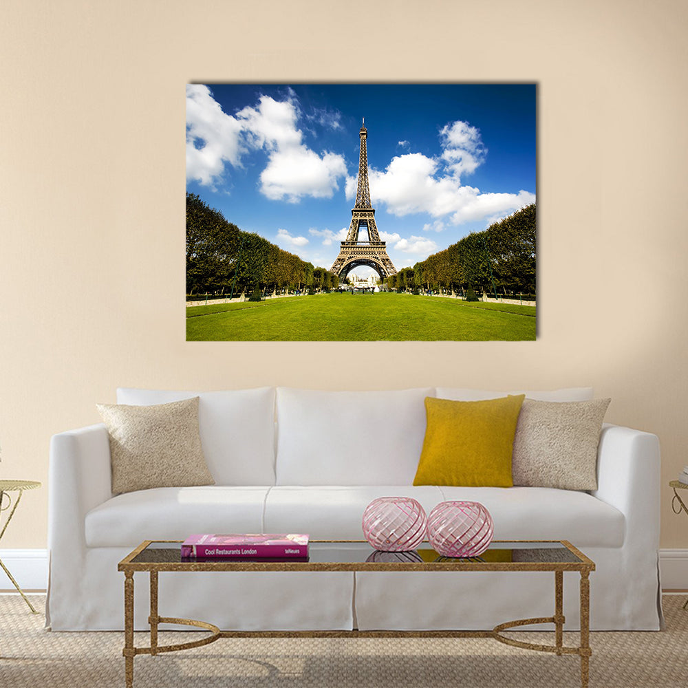 Beautiful photo of the Eiffel tower in Paris Multi panel canvas wall art
