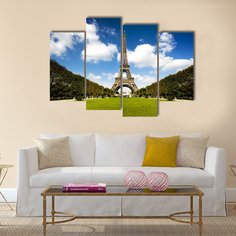 Beautiful photo of the Eiffel tower in Paris Multi panel canvas wall art