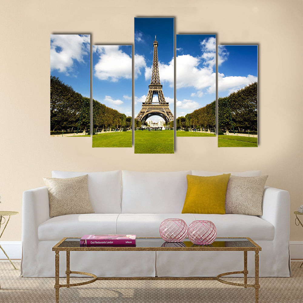 Beautiful photo of the Eiffel tower in Paris Multi panel canvas wall art