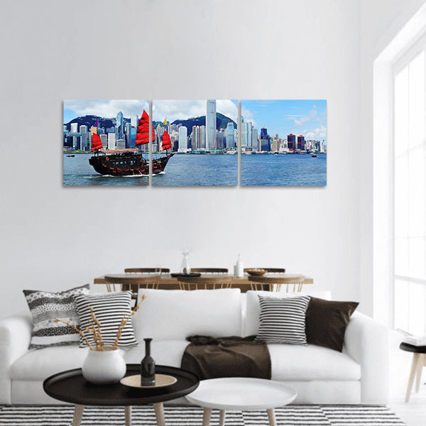 Hong Kong Harbour panoramic canvas wall art