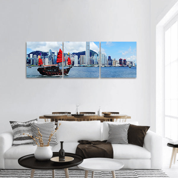 Hong Kong Harbour panoramic canvas wall art